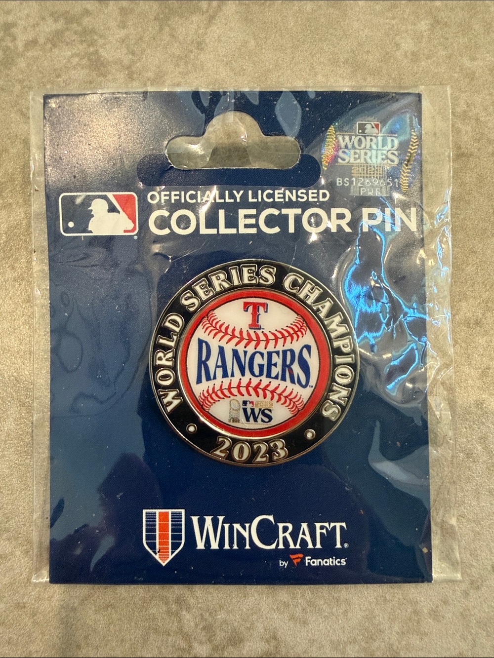 NWT WinCraft Rangers World Series Champions 2023 Pin
